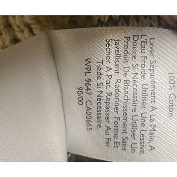 Eddie Bauer Cardigan Sweater Sleeveless Open Front Beige Ivory Stripe Size M - Picture 8 of 8